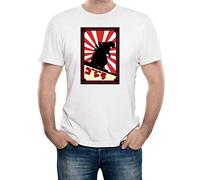 Reality Glitch Men's Japanese Monster T-Shirt. (L, White) [Apparel]