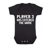 Reality Glitch Player 3 Has Entered The Game Short Sleeve Gaming Black Baby Grow or Vest for Baby Boy or Girl
