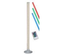 Reality, Lampadaire, Leia incl. 1 x LED,SMD,10,0 Watt,3000K,1020 Lm. Plastique, Noir, Corps: Métal, Chrome Ø:18,0cm, H:104,0cm Interrupteur pied,Commande à distance,Changement de couleur RGBW,IP20