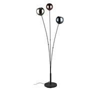 Reality Lampadaire Sheldon R41303017, métal noir mat, verre bleu/vert/cuivre, sauf 3x E14
