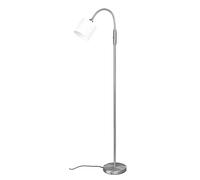 Reality Lampadaire TOMMY R46331001, métal nickel mat, abat-jour en tissu blanc, exclusivité 1x E14