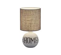 Reality Lampe de table ESNA R50651025, Céramique, Abat-jour en Tissu Blanc/Gris