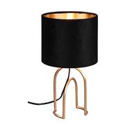 Reality, Lampe de table, Grace 1xE14, max.40,0 W Tissu, noir or, Corps: Métal, or Ø:18,0cm, H:33,5cm Interrupteur de cordon,IP20,Sans illuminant