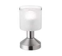 Reality, Lampe de table, Gral 1xE14, max.40,0 W Verre satiné, Transparent claire, Corps: metal, Nickel mat Ø:9,0cm, H:17,0cm IP20,ON/OFF Touch
