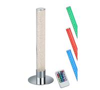 Reality, Lampe de table, Leia incl. 1 x LED,SMD,5,0 Watt,3000K,400 Lm. Acryl, Transparent claire, Corps: Métal, Chrome Ø:15,0cm, H:40,0cm, Commande à distance,Changement de couleur RGBW,IP20