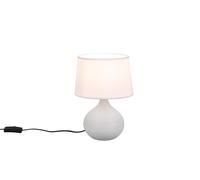 Trio-Leuchten Lampe de table Martin 1xE14 40W tissu blanc céramique Ø20 H29 interrupteur de cordon