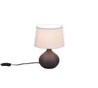 Reality, Lampe de table, Martin 1xE14, max.40,0 W Tissu, Cappucino, Corps: Céramique, Brun Ø:20,0cm, H:29,0cm IP20,Interrupteur de cordon