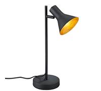 Reality, Lampe de table, Nina 1xE14, max.28,0 W metal, or, Corps: metal, Noir L:13,0cm, H:39,0cm, P:22,0cm IP20,Interrupteur de cordon