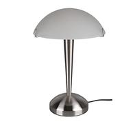 Reality Lampe de table PILZ II R59261007, métal nickel mat, verre blanc, sans 1x E14, On/Off Touch