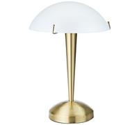 Reality Lampe de table PILZ II R59261008, métal laiton mat, verre blanc, sauf 1x E14, On/Off Touch