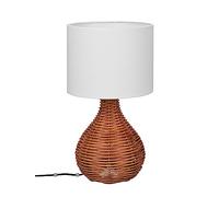 Reality, Lampe de table, Sprout 1xE27, max.25,0 W Tissu, Blanc, Corps: Maillage rotin, naturel Ø:22,0cm, H:39,5cm Interrupteur de cordon,IP20,Sans illuminant