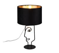 Reality, Lampe de table, Sultan 1xE27, max.60,0 W Tissu, Noir, Corps: Métal, Noir Ø:24,0cm, H:42,0cm Interrupteur de cordon,IP20,Sans illuminant