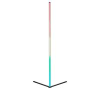 Reality LED Lampadaire Level R45721102, Métal noir mat, avec LED RGB 10 watts, télécommande, éclairage dynamique, contrôle du son