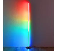 Reality LED Lampadaire Tendo R45711102, plastique noir mat, LED RGB 11 Watt incluse, télécommande, Dynamic Light, Sound Control
