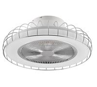 Reality LED Plafonniers Ventilateur Sandfjord R64122106, Métal Blanc mat, avec LED 30 Watt, WiZ Smart Home, Ventilateur 20 Watt