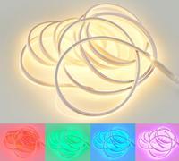 Reality LED Stripe Neon R65585100, plastique blanc, LED RGB 20 Watt incluse, 500 cm raccourcissable, télécommande