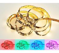 Reality LED Stripe Rush R65573102, plastique noir, LED RGB 10,5 W incluse, raccourcissable de 300 cm, télécommande, IP44