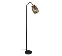 Reality Leuchten Bidar R41571031 Lampadaire en métal noir mat/doré, sans 1 ampoule E27