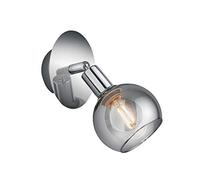 Reality Leuchten Brest R80591006 Spot mural en métal chromé, verre fumé, 1 ampoule E14