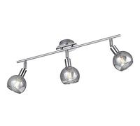 Reality Leuchten Brest R80593006 Barre de spot en métal chromé, verre fumé, sauf 3 x E14, Chrom