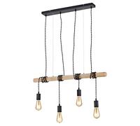 Reality Brody Plafonnier Suspendu Brody Modern À 4 Lumières, Noir Mat