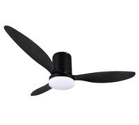 Reality Leuchten Fan GÖTEBORG R64202131, noir mat, metal, 25W, 2700-6500K, 2500lm, télécommande incluse, dimmable, Lumière de nuit