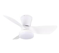 Reality Leuchten Fan RANDERS R64412131, blanc mat,metal, 20W, 2700K - 6500K, télécommande incluse, dimmable, Lumière de nuit