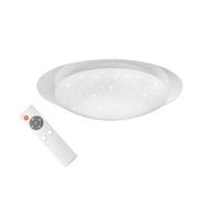 Reality Leuchten Frodo R62064800 Lampe Plafond LED en plastique blanc ou transparent avec LED 16 W Effet Starlight Télécommande