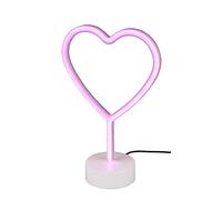 Reality Leuchten Heart R55210101 Lampe de table à LED avec pied en plastique blanc et LED rouge 1,8 W