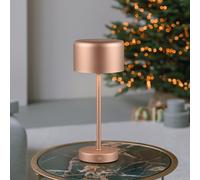 Reality Leuchten Lampe de table sans fil à LED Jeff R59151165, café en métal, avec LED de 1,5 watt, 4x tactile