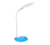 Reality Leuchten Krait R52781201 Lampe de bureau LED en plastique blanc avec pied avec changement de couleur LED RVB 3,5 W