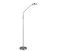 Reality Leuchten Lampadaire LED MORENO R44561107, Métal nickel mat, LED 3 Watt, Batterie avec station de charge, Capteur Variateur, Couleur de la lumière réglable