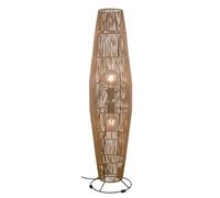 Reality Leuchten Lampadaire MIKI R41102026, Métal noir mat, abat-jour marron, sans ampoules 2x E27