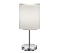 Reality Leuchten Lampe de table Jerry, abat-jour en tissu, E14, 40 W, Blanc, 13 x 13 x 28,5 cm