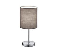 Reality Leuchten Lampe de table Jerry, abat-jour en tissu, E14, 40 W, Gris, 13 x 13 x 28,5 cm