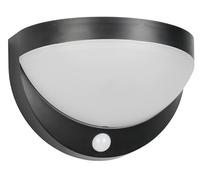 Reality Leuchten LED Applique murale d’extérieur COBRE R24716132, Plastique Noir mat, LED 8 Watt, Hybride Solaire/Batterie, Capteur crépusculaire, Capteur de mouvement