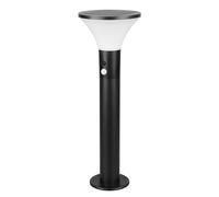 Reality Leuchten LED Éclairage d’allée extérieur GORDA R54676132, Plastique Noir mat, LED 3,5 watts, Hybride solaire/batterie, Capteur crépusculaire, Capteur de mouvement