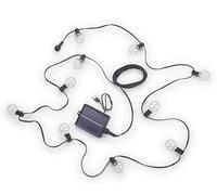 Reality Leuchten Mood R74761132 Guirlande lumineuse d'extérieur hybride en plastique noir avec 10 LED de 0,5 W, télécommande, longueur 5,7 m