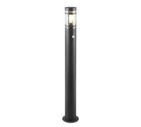 Reality Leuchten Paloma R41719142 Lampadaire d'extérieur en métal anthracite, abat-jour en plastique transparent, sans 1 ampoule E27, détecteur de mouvement