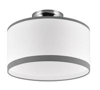 Reality Leuchten Plafonnier Davos R61552006, métal chromé, abat-jour gris/blanc, excl. 1x E14