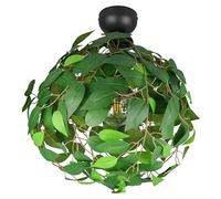 Reality Leuchten Plafonnier LEAVY R60461015, Métal Noir mat, Feuilles Plastique Vert, excl. 1x E27