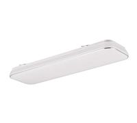 Reality Leuchten Plafonnier LED Blanca R64141301, plastique blanc mat/chrome, LED 28 Watt incluse, variateur d’intensité