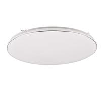 Reality Leuchten Plafonnier LED Blanca R64144101, plastique blanc mat/chrome, avec LED 46 Watt, variateur d’intensité