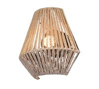 Reality Leuchten R25991126 Lira Applique murale LED sur batterie en métal noir mat avec abat-jour en fil de papier marron et 4 LED 1,5 W