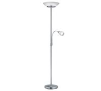 Lampadaire avec lampe de lecture lampadaire salon lampadaires modernes & lampadaire, verre blanc, bras flexo, 2x E27 1x E14, DxH 34x180 cm
