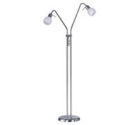 Reality Leuchten R40172007 Lampe sur Pied, Métal, Nickel Matt/Alabasterfarbig Weiß