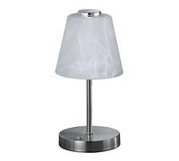 Reality Leuchten R52541907 Lampe de Table, Métal, 2.5 W, Nickel Matt/Weiß