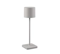 Reality Leuchten R54096177 Fernandez R54096177 Lampe de table d'extérieur à batterie en métal et plastique gris avec LED 1,5 W et station de charge