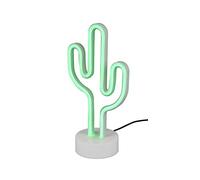 Reality Leuchten R55220101 Cactus Lampe de table à LED avec pied en plastique blanc et LED 1,8 W Vert