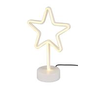 Reality Leuchten R55230101 Star Lampe de table à LED avec pied en plastique blanc et LED jaune 1,8 W